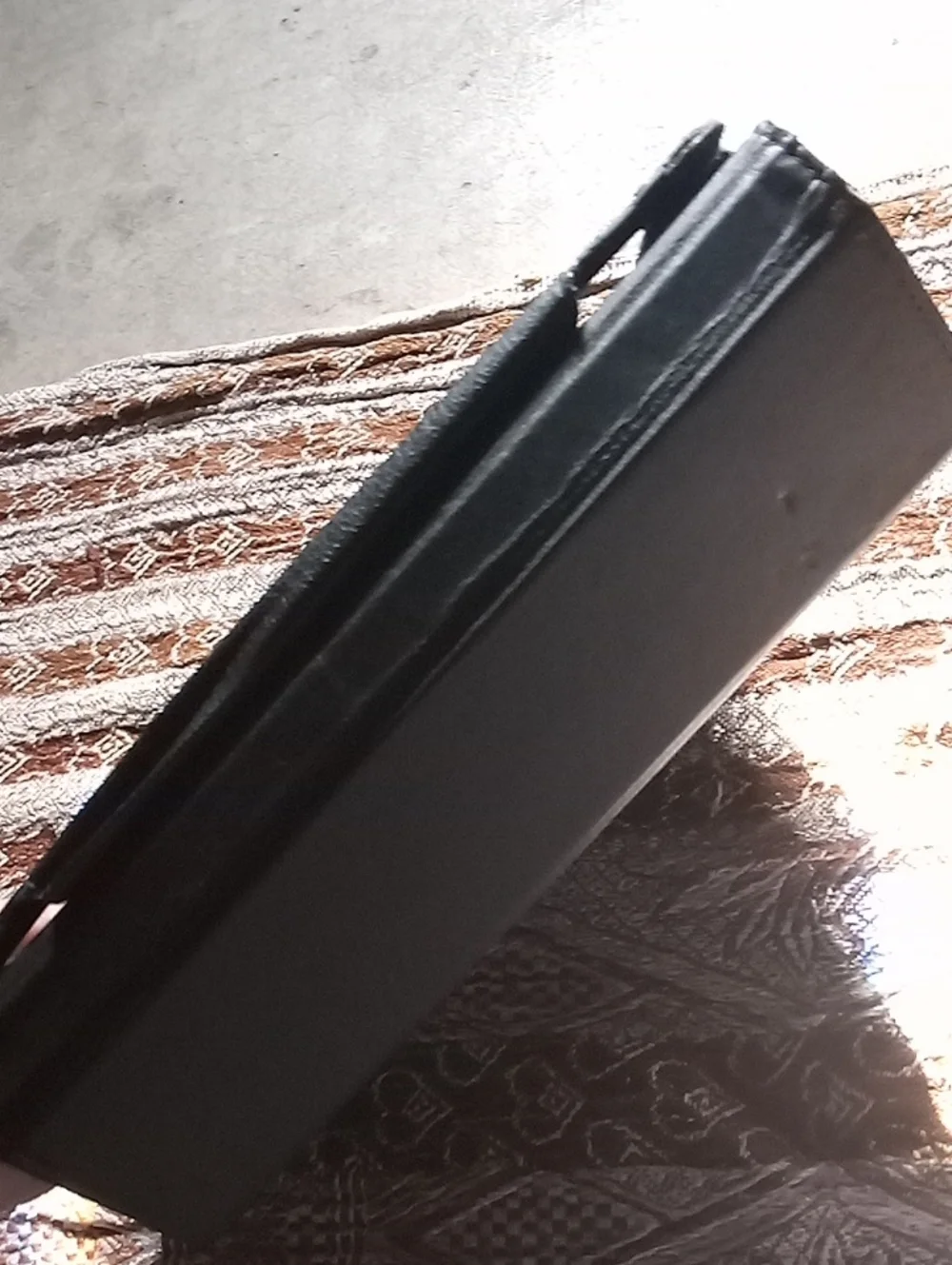 Men's Black Leather Folio Case - Unbranded